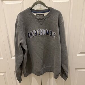 Abercrombie And Fitch Oversized Crewneck Sweatshirt XL Patch Letters VTG 90's